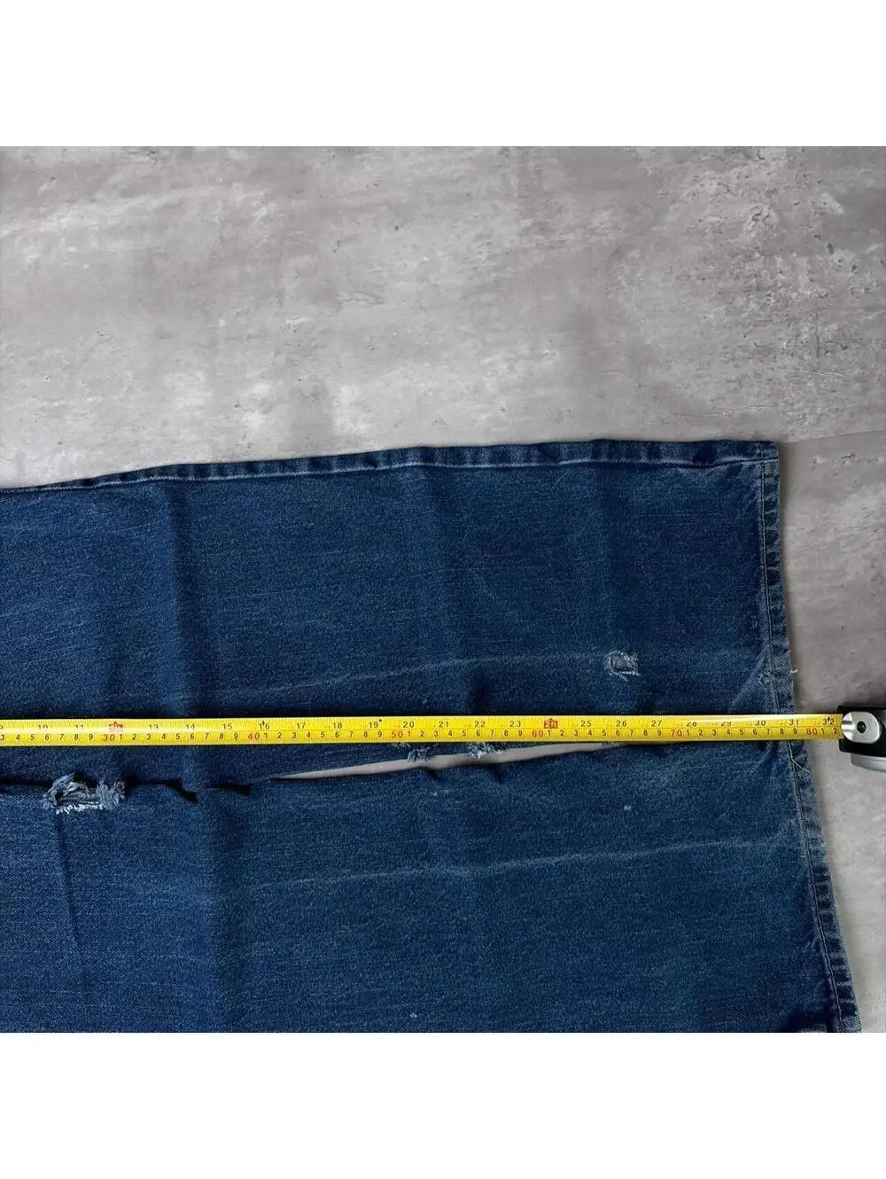 Vintage Dark Wash Carhartt Grunge Distressed Baggy Skater Denim Jeans